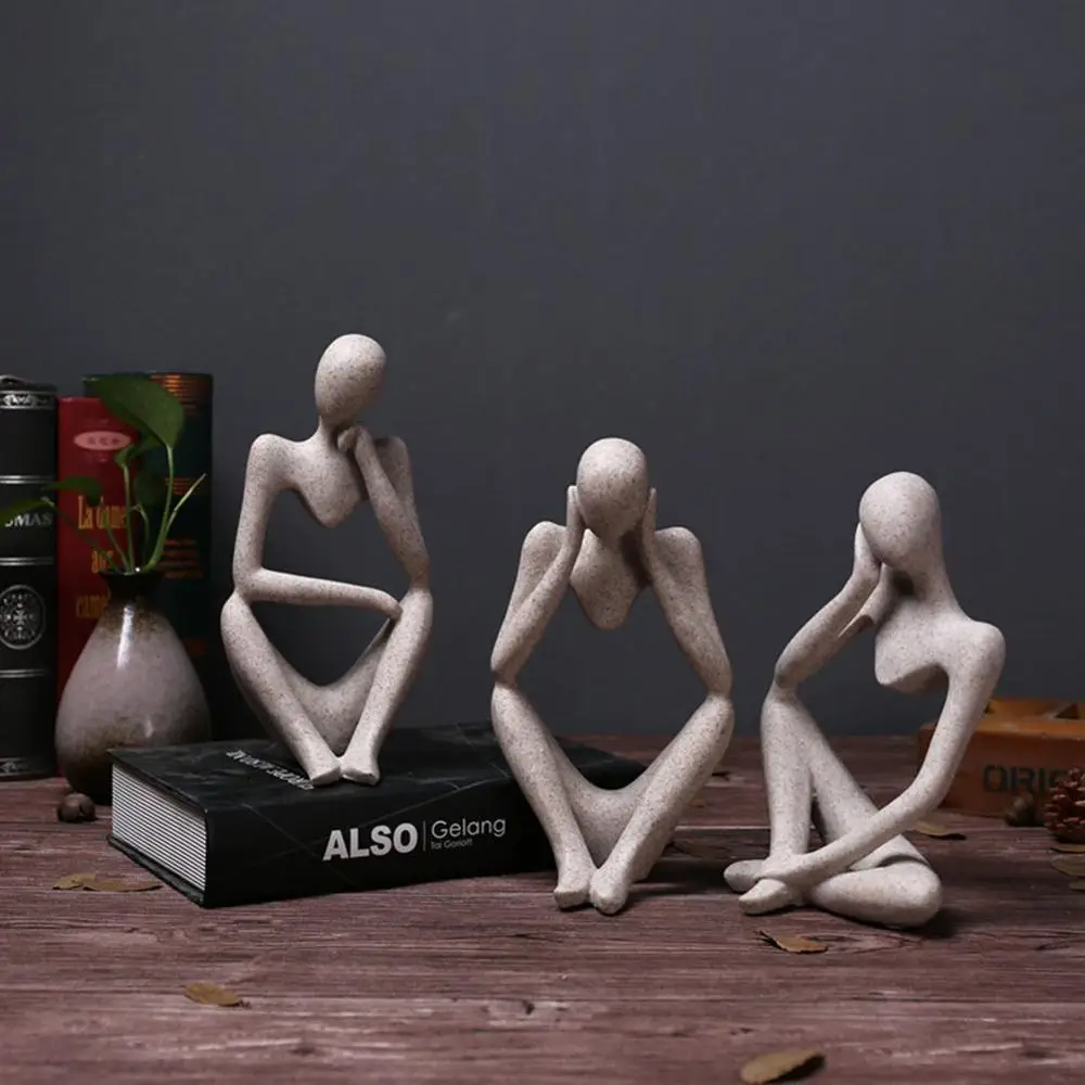 

Nordic Creative Home Decoration Living Room Office Sandstone Figure Abstract Character Decoration Ornaments