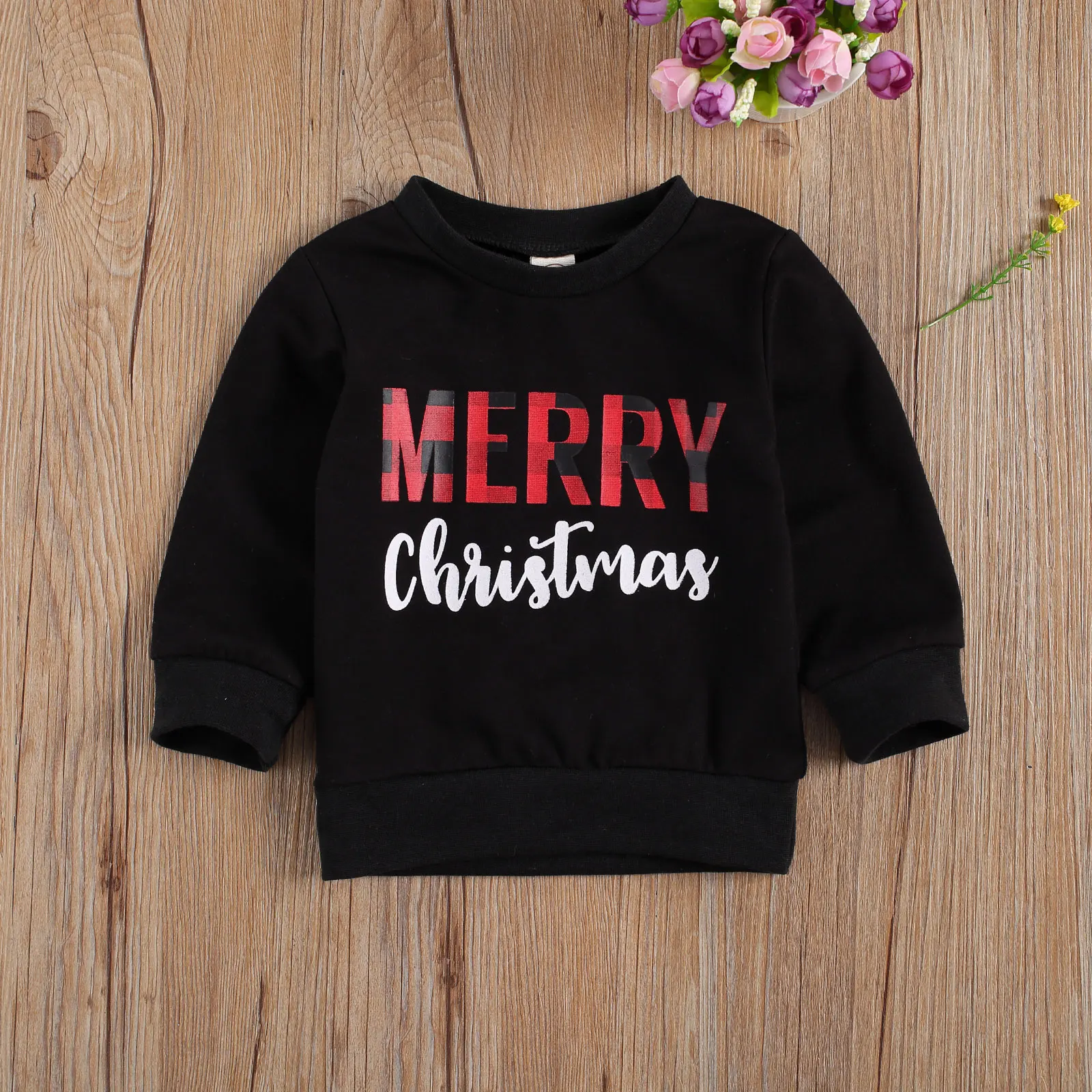 Newborn Baby Kids Letter Print Sweatshirt Autumn Winter Baby Girl Long Sleeve Round Neck Pullover Sweatshirts Tops