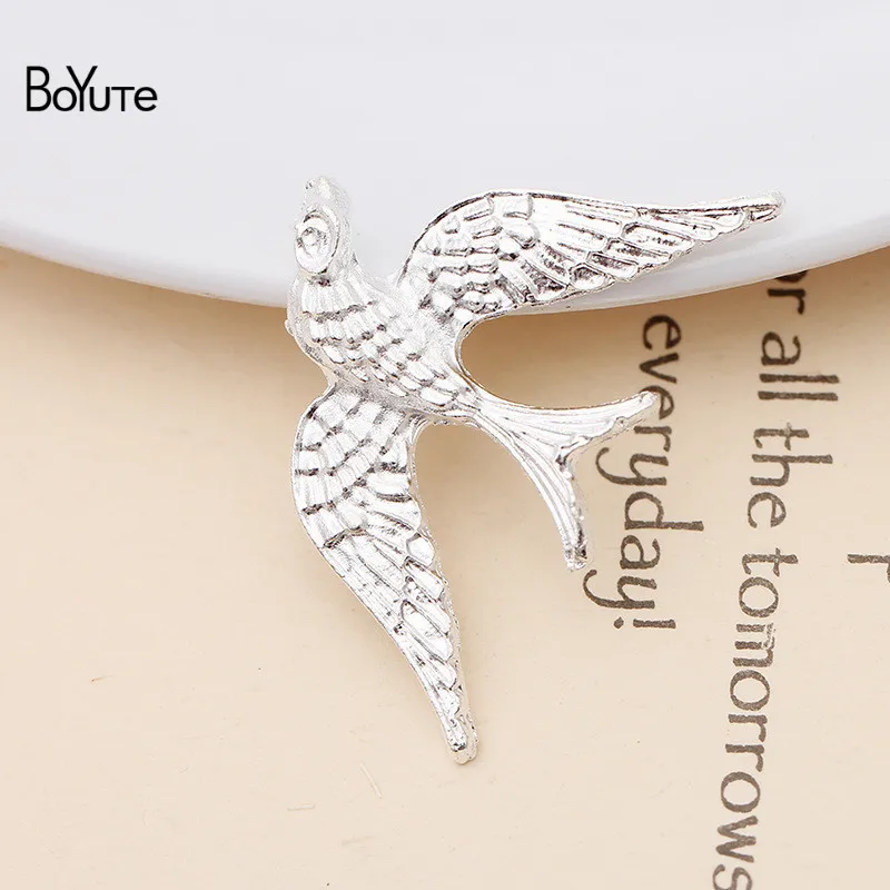 Silver-23.5x35MM BoYuTe(20 Pieces/Lot) Metal Alloy 40*34MM Maple Leaf Materials Vintage Hand Made Diy Jewelry Accessories Wholesale - Цвет: Silver-23.5x35MM