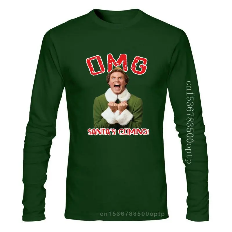 

New The Elf Christmas Santa'S Coming Will Ferrel I Know Him Gift Retro T Shirt 498 Cotton Short Sleeve Tee Shirt