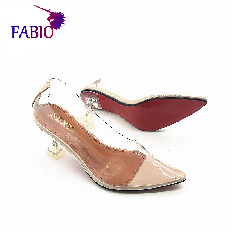 Вечерние туфли с острым носком Прозрачные и полиуретановые женские