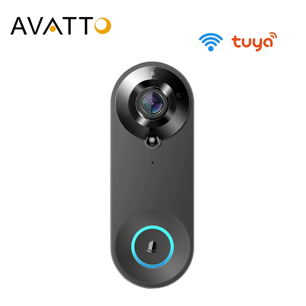 AVATTO Tuya Smart Video Doorbell with Camera 1080P, Two-Way Audio WiFi Video Intercom DoorBell Works for Alexa / Google Home