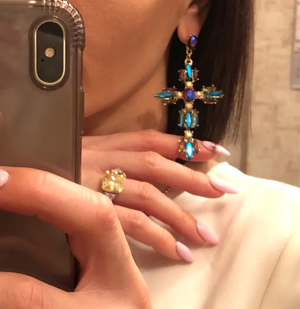 2021 Роскошные серьги ZA с кристаллами женские большие крупные массивные в стиле