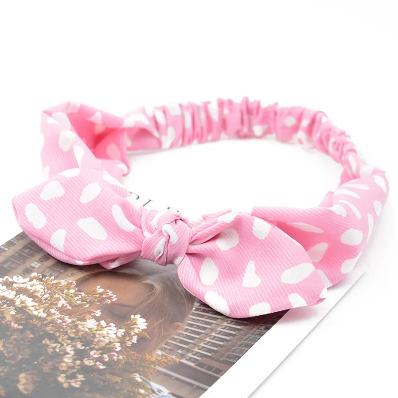 style 5 pink Одноцветный ободок с заячьими ушами для женщин, завязанный бантом, повязка для волос, женский эластичный ободок для волос с заячьими ушками, головной убор, аксессуары для волос - Цвет: style 5 pink