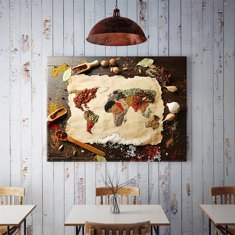

40x60cm Restaurant Kitchen Creative Food Posters Canvas Painting Grains Spices Pictures living room wall art prints