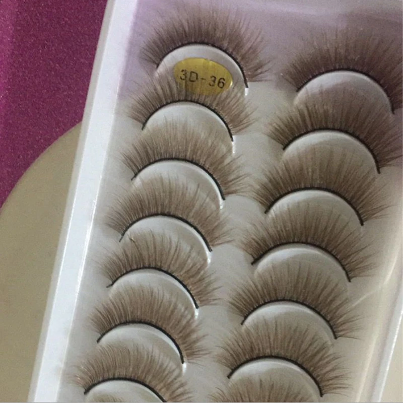 Новые 10 пар натуральные длинные накладные ресницы толстые коричневые