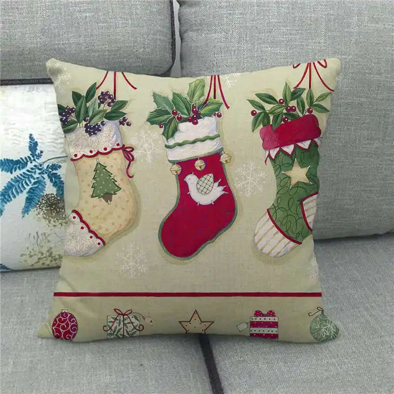 45 см * с надписью &quotMerry Christmas&quot &quotс носом&quot венок из льна/хлопка наволочки для