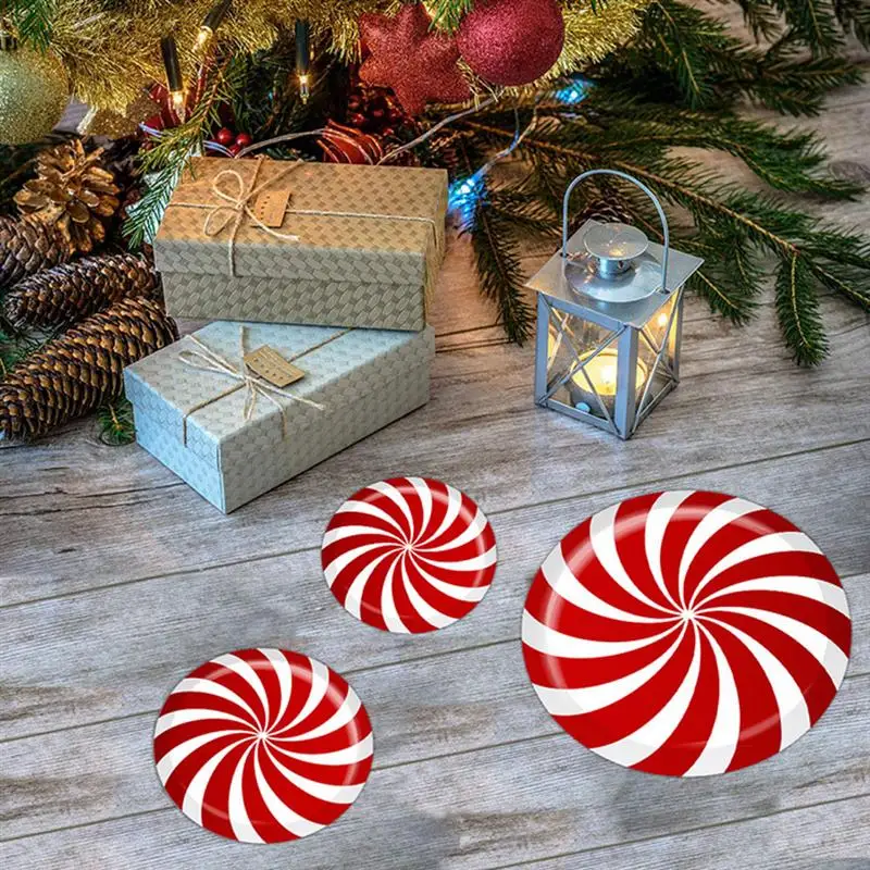 12 шт. Рождественская наклейка на пол круглая конфетная напольная &quotЛестница&quot