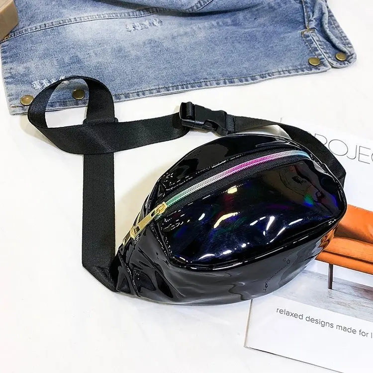 Женская нагрудная сумка с лазерными карманами однотонная Повседневная Яркая