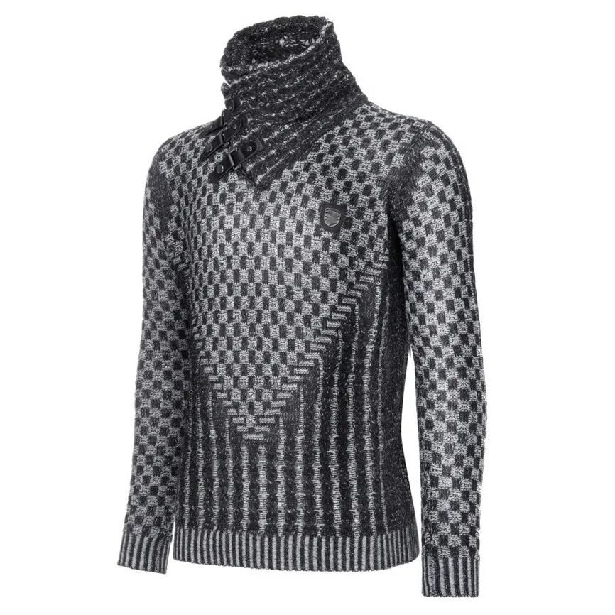 Мужской вязаный свитер однотонный винтажный джемпер Повседневный пуловер на