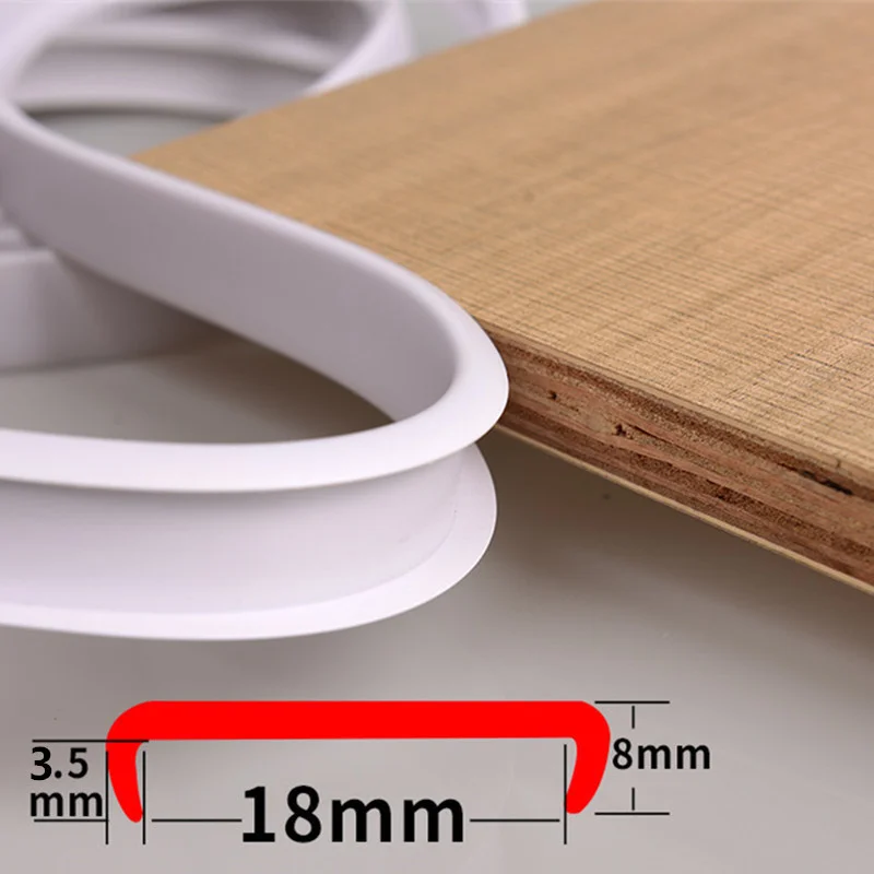

1M Self-adhesive furniture edge banding seal tape U PVC veneer sheets for Cabinet desk edge guard strip table corner protector