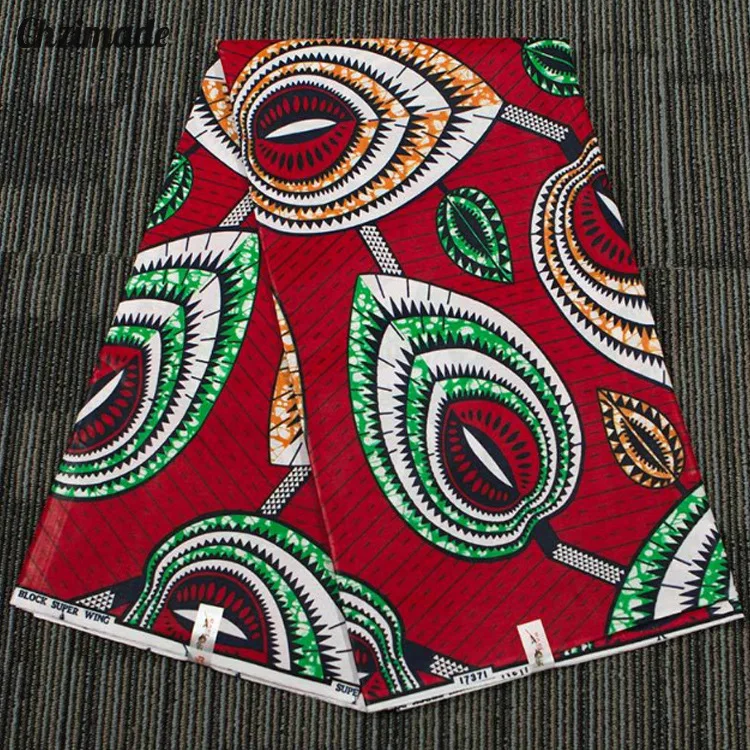 Chzimade 1 ярд Анкара африканская хлопчатобумажная ткань с принтом лоскутное платье