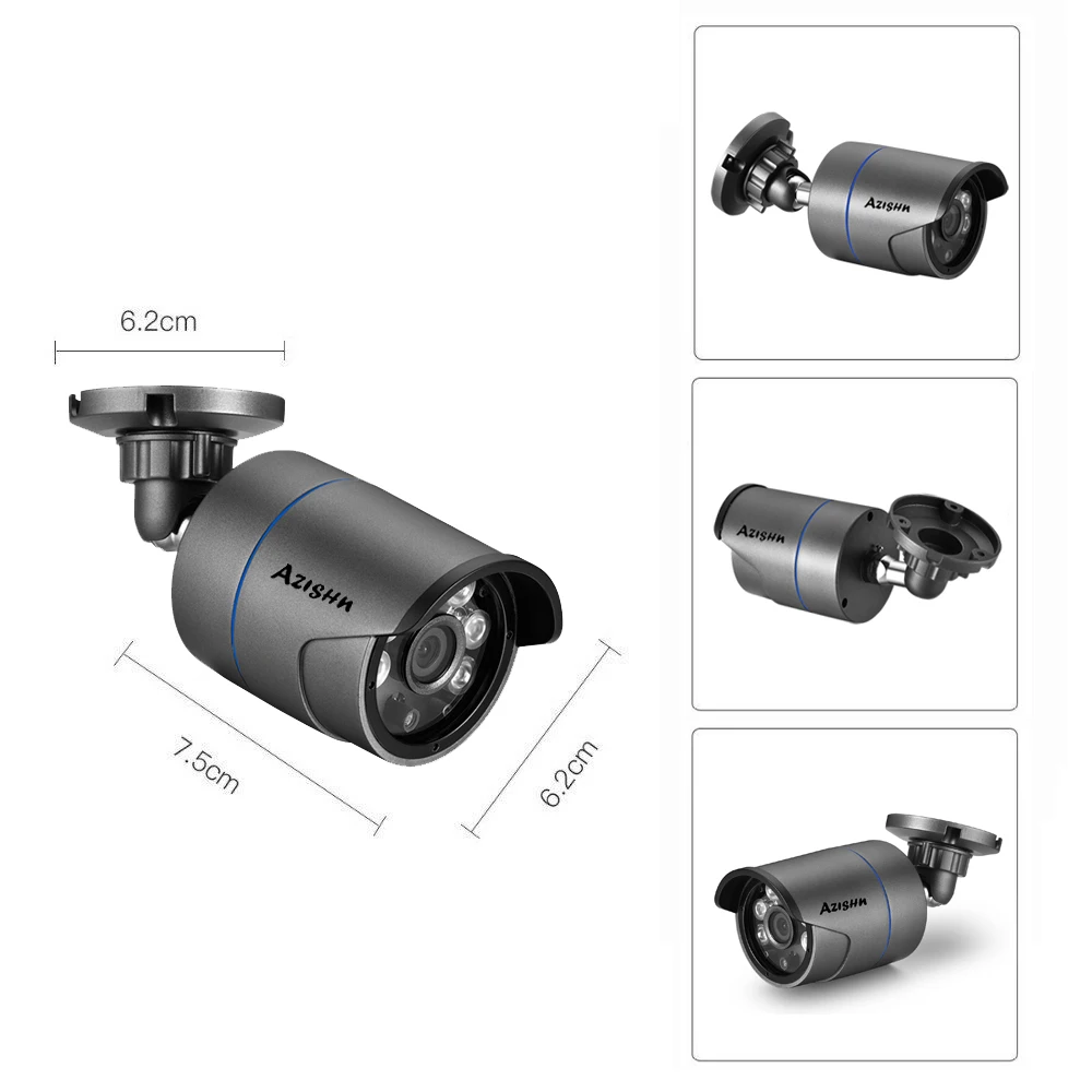 AZISHN H.265 8CH 4MP POE камера безопасности система NVR комплект аудио запись ip-камера ИК Открытый IP66 CCTV видео наблюдение NVR комплект