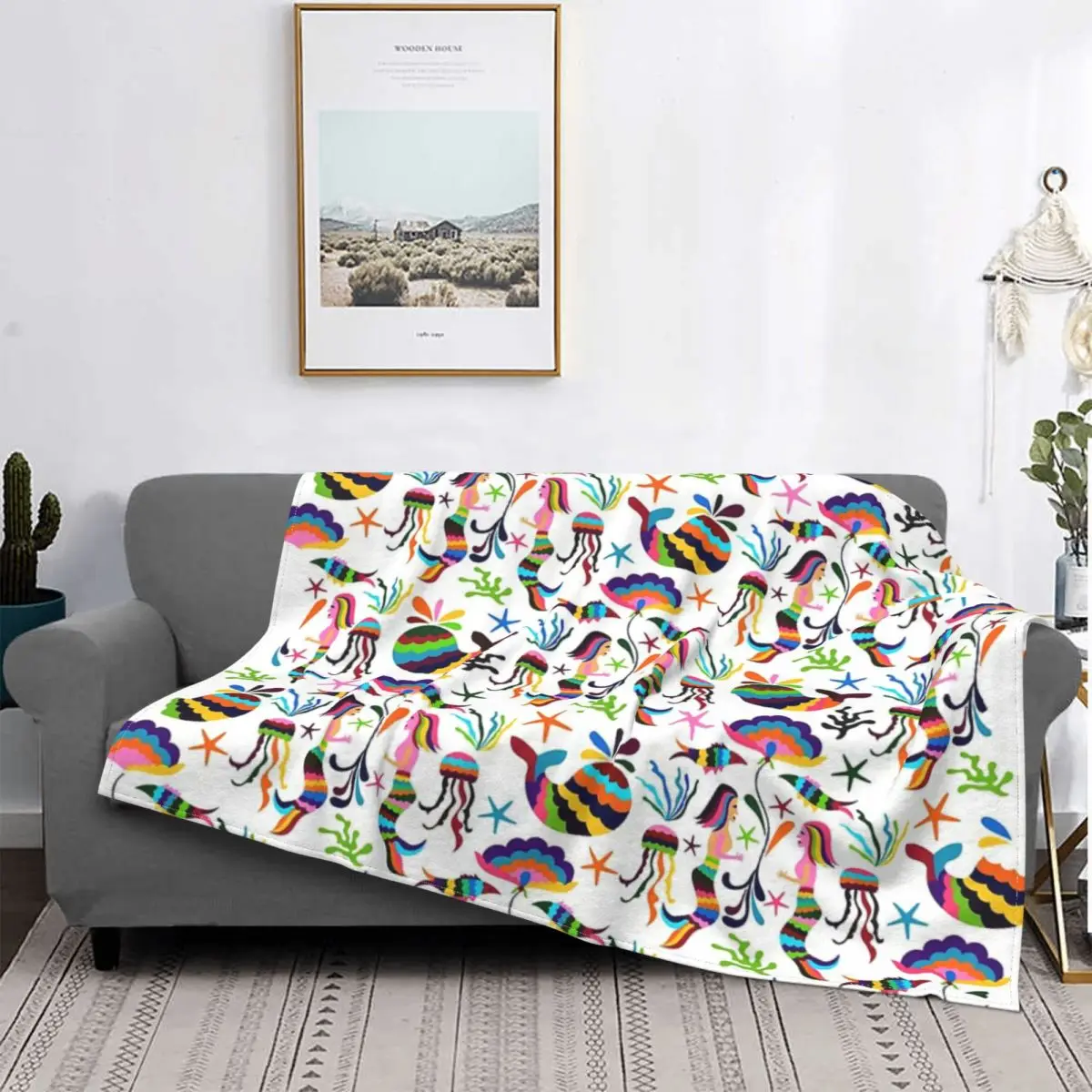 

Otomi Style Marine Life Pattern Blanket Bedspread Bed Plaid Cover Bedspread 135 Picnic Blanket Blanket On The Bed