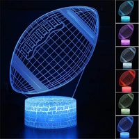 3d night light creative american football model colorful led rugby table lamp fashion veilleuse home decorative gift