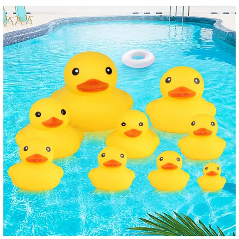 1Pc Cute Little Yellow Duck With Squeeze Sound Bath Toy Soft Rubber Float Play Bath Game Gifts For Children Kids Baby Big Size
