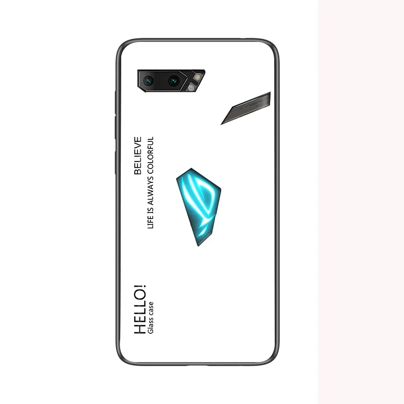 White Для Asus ROG Phone 2 ZS660KL градиентный чехол из закаленного стекла силиконовая рамка жесткая стеклянная задняя крышка для Asus ROG 2 - Цвет: White