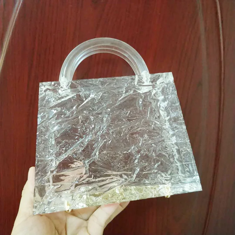 

2020 new women bag Ice crack Box Minaudiere Acrylic Fashion Solid Hasp handbag MINI bag luxury Euro-America style evening bags