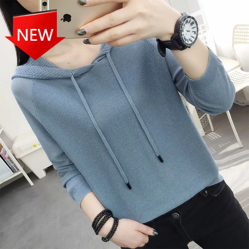 

Knitted Tops Women's Pullover plus size 3XL Sweater Solid Sweater Tops Fashion Sweater2021 Autumn Loose Women Sweater