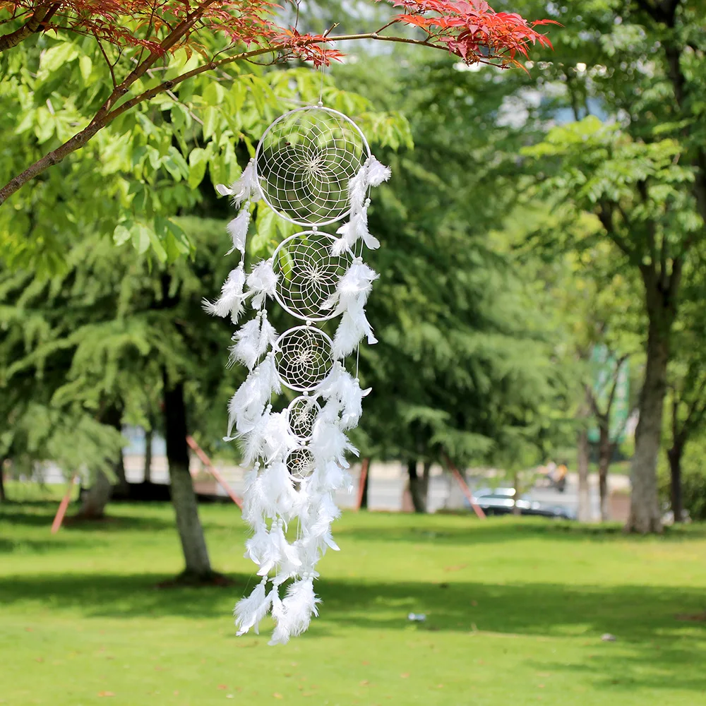 Ловец снов Новый Белый Бархат Dreamnet пять колец Свадебные украшения кулон