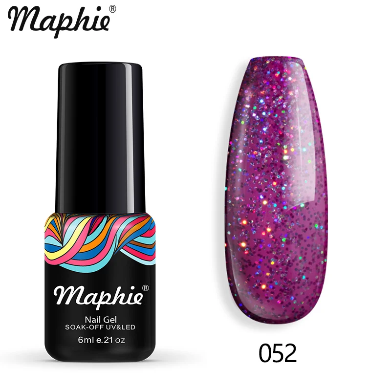 052 Maphie бриллиантовый блеск с ультрафиолетовым свечением Гель-лак для ногтей мерцающий декор с блестками Блестящий лак для ногтей полуперманентный лак Led синий гель для ногтей - Цвет: 052