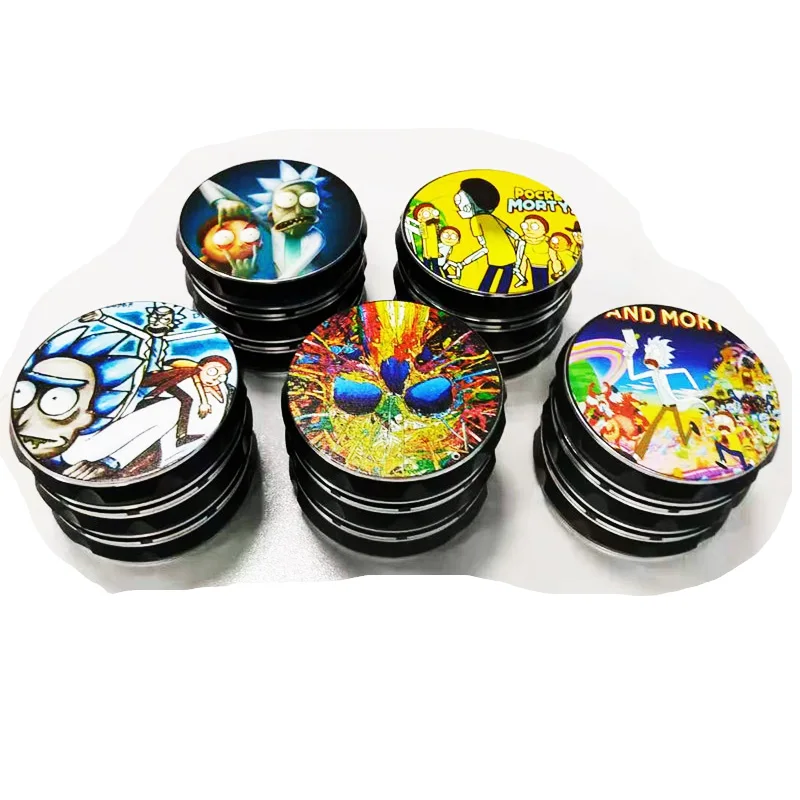 Большая измельчитель для трав с черепом 63 мм 4-слойная металлическая табака дыма