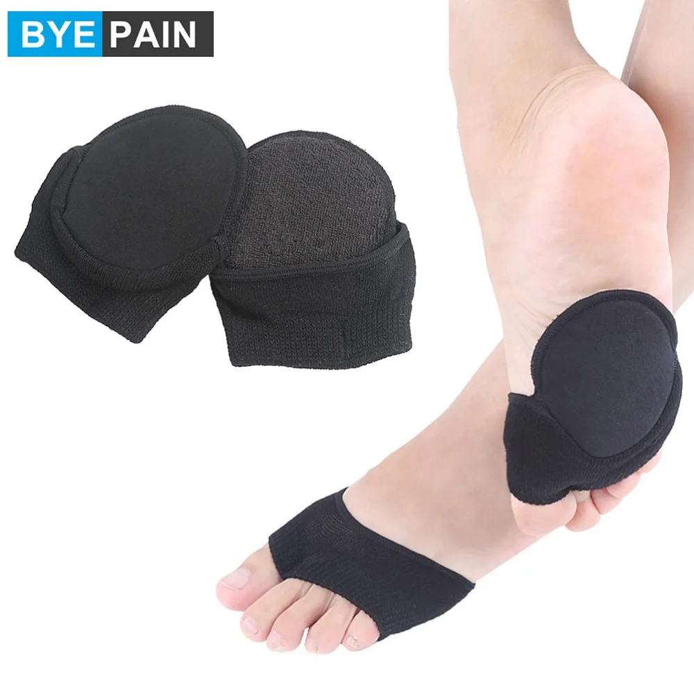 

1Pair BYEPAIN Two Toes Half Socks Cotton Sweat-Absorbed Forefoot Half Palm-Toe Anti-Skid Stealth Shock Absorption Socks