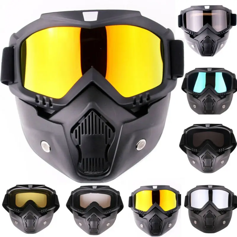

Новинка 2020, съемные зимние спортивные мотоциклетные очки для взрослых, лыжные, сноубордические, снегоходные, шлемы на все лицо с очками