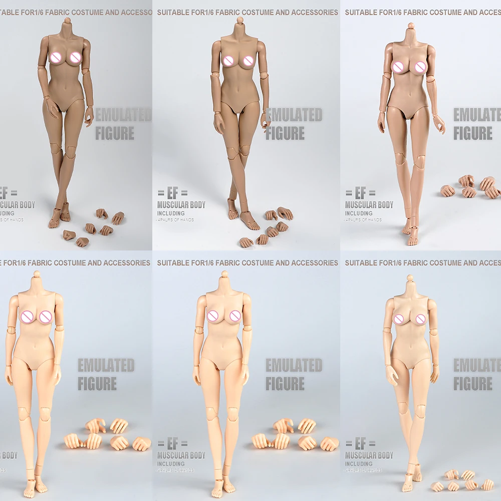 

TQ0515 1/6 Scale Female Figure Semi-Silicone Body Pale and Healthy Suntan Skin Different Sizes Of Breasts 12" Action Figure Body