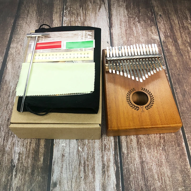 

17 Keys Bull Kalimba Thumb Piano Mahogany Body Musical Instrument best quality and price