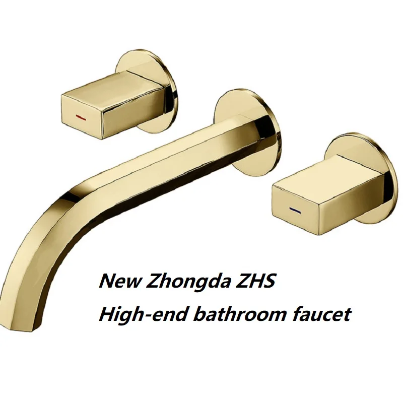

All copper wall-mounted basin faucet European style bathtub faucet set hot and cold washbasin mixing faucet