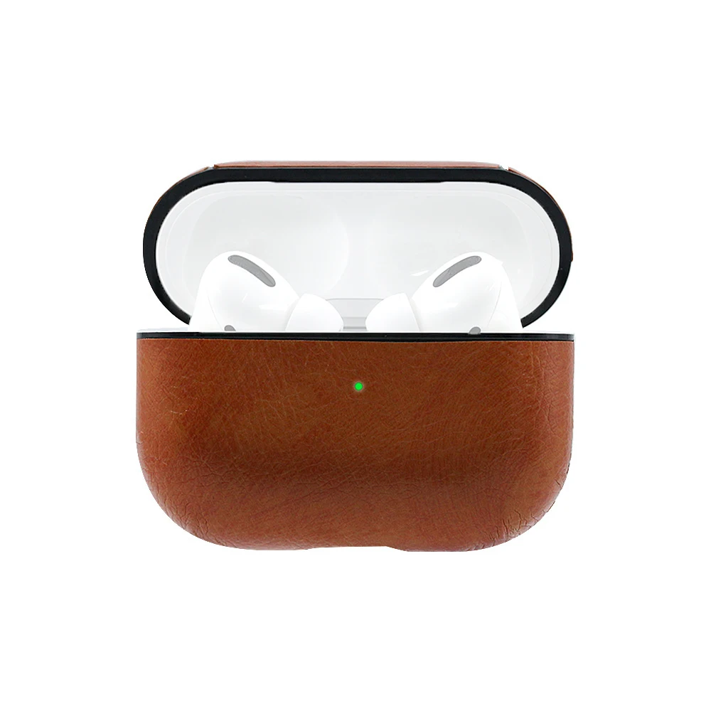 Light brown Из искусственной кожи чехол для AirPods Pro Чехол Coque Earpods чехол для Airpod Pro Чехол для Apple Air Pods Pro Earbud зарядная коробка - Цвет: Light brown