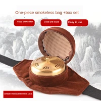 one set veletfabrics bag smokeless moxibustion box chinese moxa sticks burner acupuncture meridian heating therapy warm women