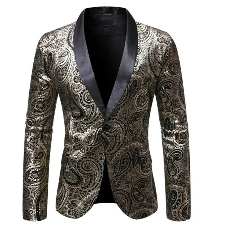 

Мужское пальто, топы, деловой Блейзер, популярная Клубная одежда, праздничный костюм с цветочным принтом, модная однобортная одежда в новом ...