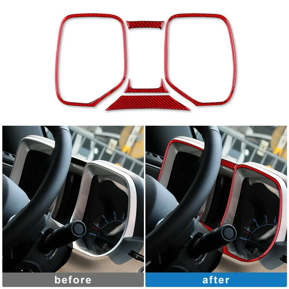 

5PCS/kit Speedometer Frame Sticker For Chevrolet Camaro 2010-2015 Real Carbon Fiber