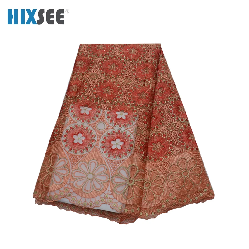 Чистая кружевная Женская сетчатая ткань с вышивкой 5 ярдов камнем модная