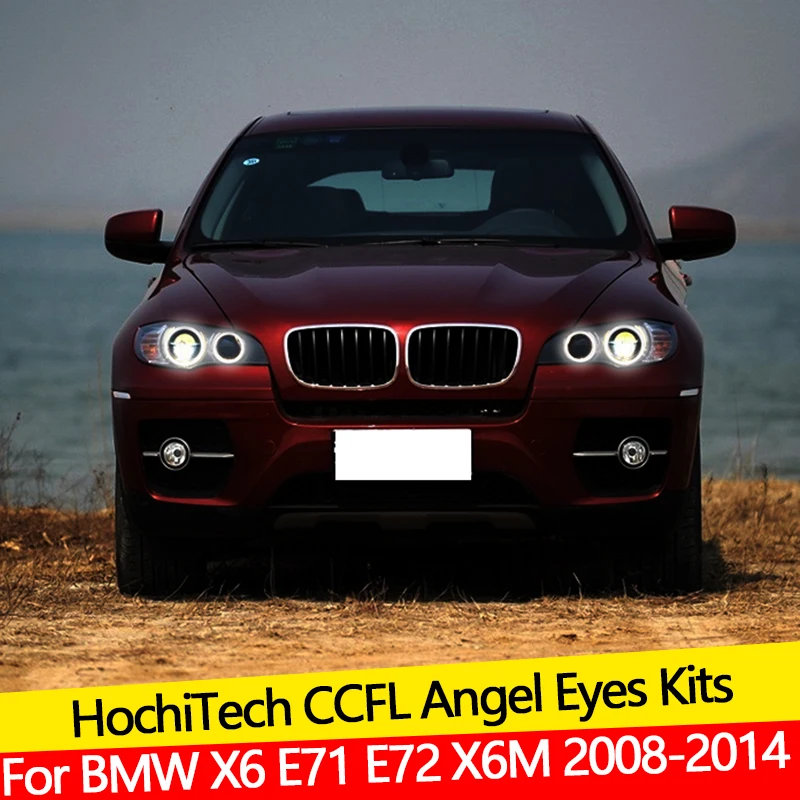 

Hight Quality CCFL Angel Eyes Kit Warm White Halo Ring For BMW X6 E71 E72 X6M 2008-2014 Demon Eye