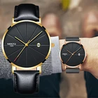 Брендовые Роскошные мужские часы NIBOSI, минималистичные водонепроницаемые модные часы для мужчин, Черный Военный кожаный спортивный ремешок, мужские часы