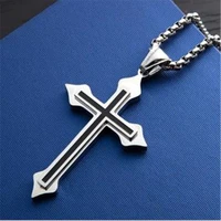 fashion vintage cross pendant necklace for women men long chain punk goth collar choker jewelry accessories gothic wholesale