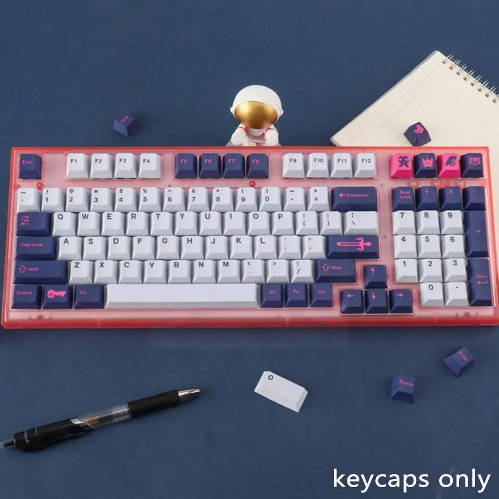 

Для клавиатуры GMK Cojiro keycap белого и синего цвета с 129 клавишами forcherry sublimation 68/81/84 подходит для высоких игр PBT