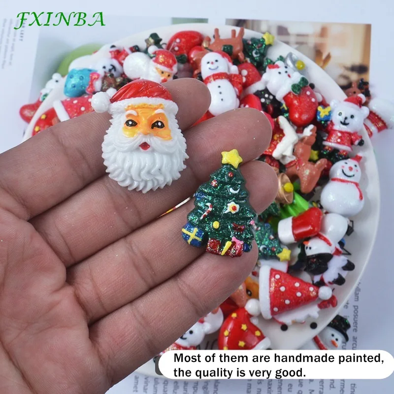 FXINBA 10 шт. на Хэллоуин/Рождество Фестиваль слизи Подвески DIY Декор телефона смолы Flatback талисманы Lizun глина Слим поставки игрушки