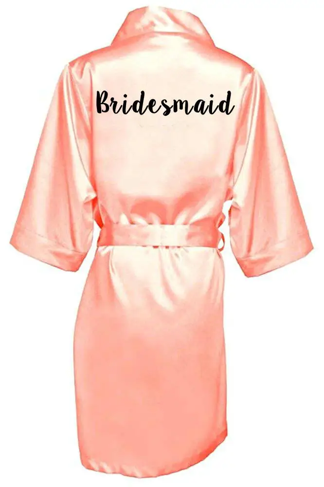blush bridesmaid Новинкасвадебные халаты для невесты, подружки невесты, для мамы, сестры невесты, свадебный подарок, кимоно, атласные халаты - Цвет: blush bridesmaid