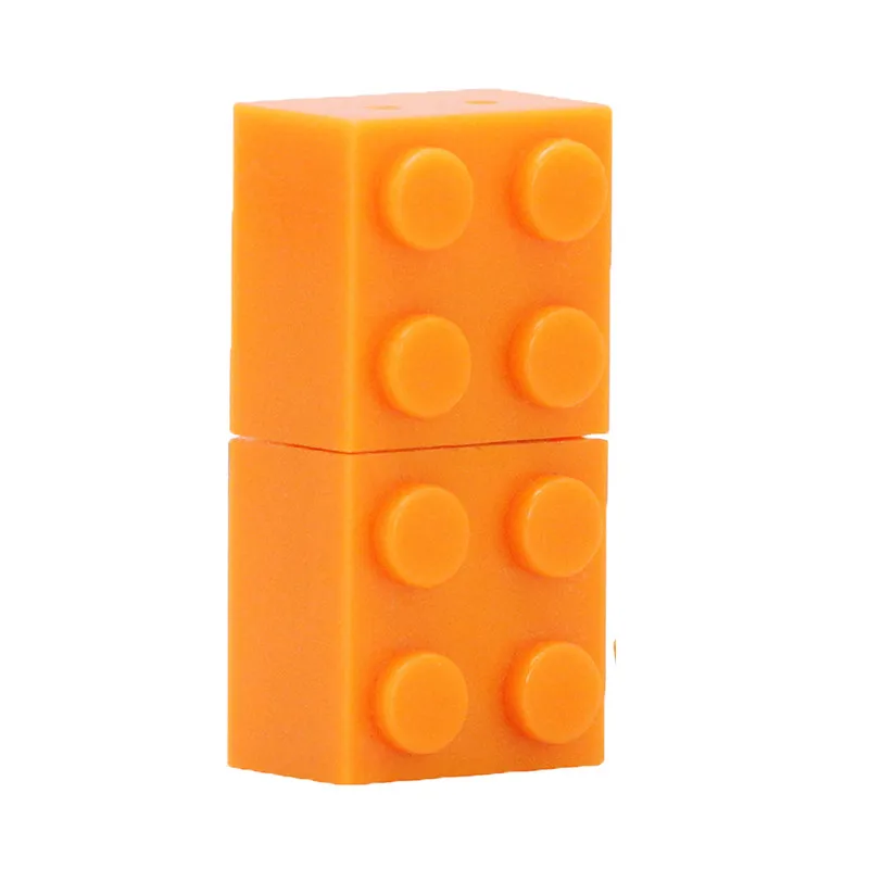 Флеш-накопитель игрушечный кирпичный USB флеш-накопитель 32 ГБ Usb флеш-накопитель строительные блоки 4 ГБ 8 ГБ 16 ГБ Usb 2,0 флеш-накопитель высокоскоростной Usb накопитель - Цвет: Orange
