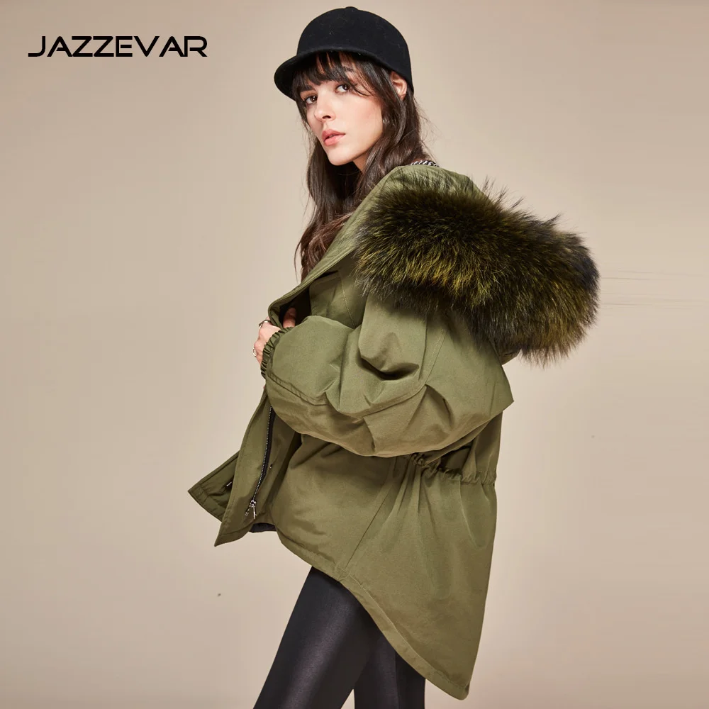 

Новинка 2017, Модный женский пуховик в Корейском стиле с меховым воротником из енота и собаки, женское теплое пальто средней и длинной длины, Ж...