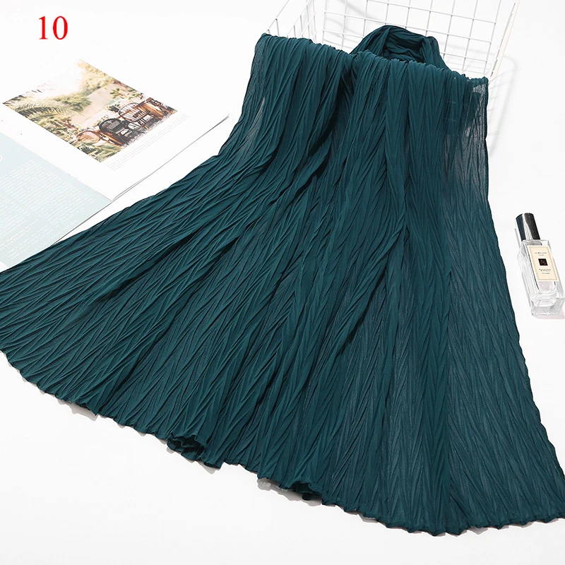 

New Scarf Hijabs Pleated Women Wrinkle Chiffon Hijab Shawl Crinkle Muslim Turban Wraps Pleat Shawls Wrap Scarves Candy Color Hot