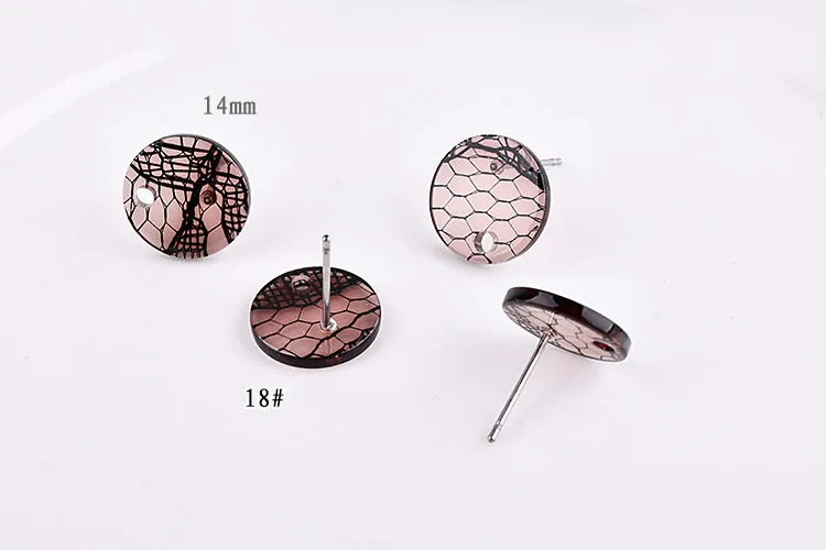 Южно-корейские геометрические круглые серьги акриловые кружевные аксессуары