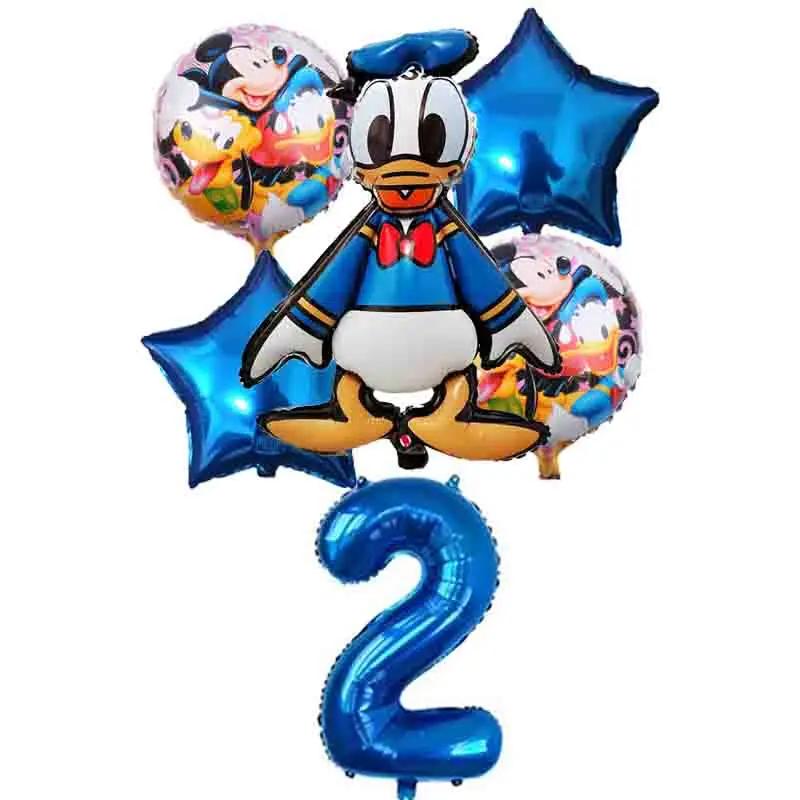 6 шт Дональд Дак воздушные шары Happy День рождения украшения Baby Shower поставки
