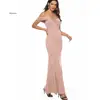 Sexy Women Off Shoulder Dress Maxi Party Long Dress Solid V-Neck Dress Party Bridesmaids Infinity Robe Longue Femme 6