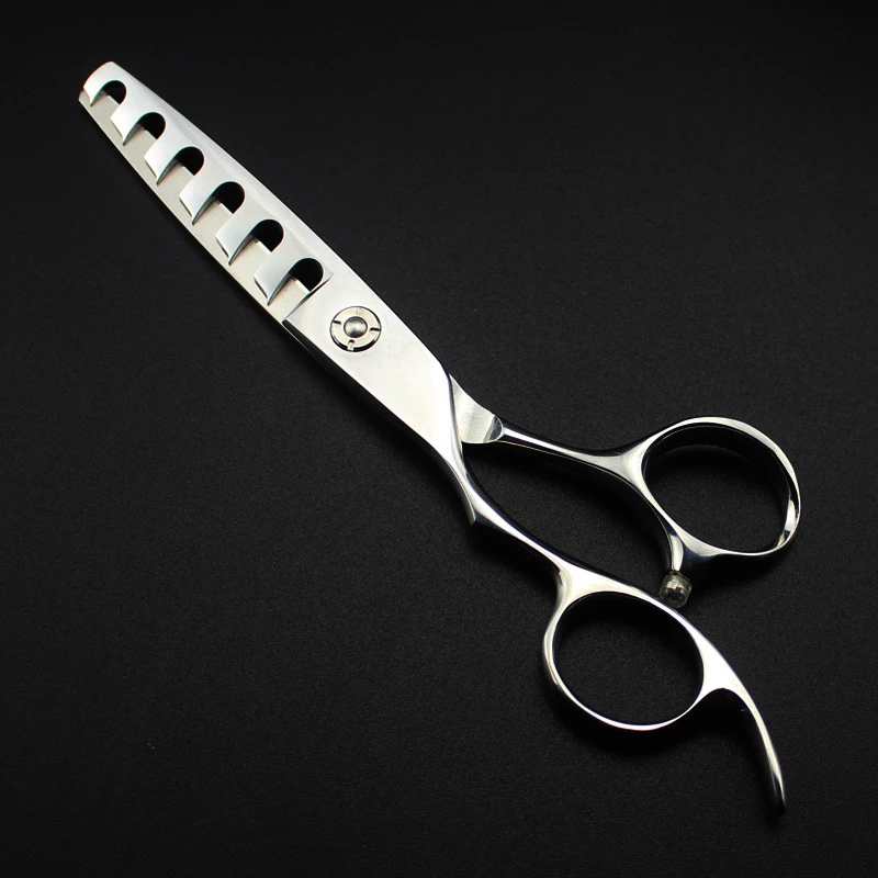 professional Japan 440c left handed 6 '' teeth hair scissors haircut thinning barber makas cutting shears hairdresser | Красота и