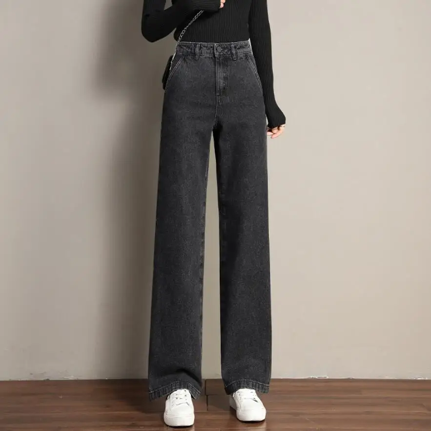 

Women's New Casual Loose Wide LegJeans Spring Autumn High Waist Was Thin Denim Trousers female plus size s265